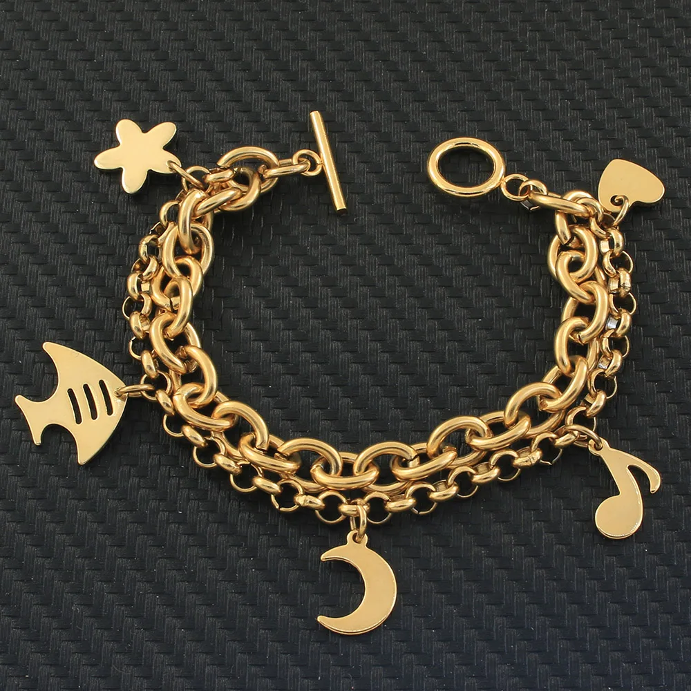 Модные ювелирные изделия из нержавеющей стали Bijuterii, простые цепочки, амулетный браслет с сердцем, подвески в виде животных для женщин и девушек, подарки
Модные ювелирные изделия из нержавеющей стали Bijuterii, простые цепочки, амулетный браслет с сердцем, подвески в виде животных для женщин и девушек, подарки