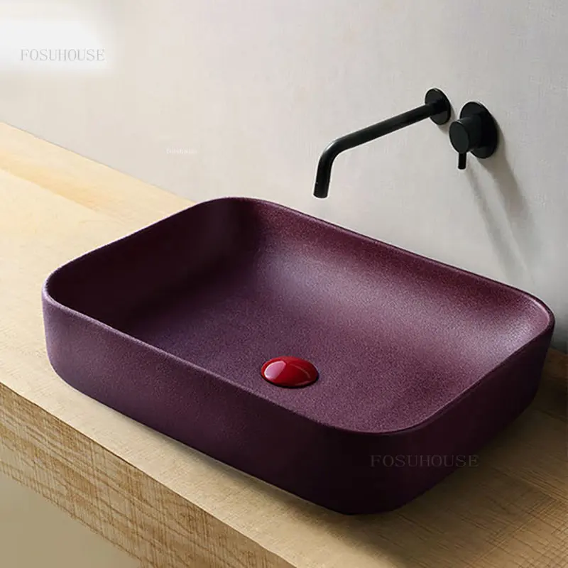 Simple Creative Bathroom Sinks Modern Bathroom fixtures Household Rectangular Washing Sinks Ceramic Toilet Above Counter Basin
Simple Creative Bathroom Sinks Modern Bathroom fixtures Household Rectangular Washing Sinks Ceramic Toilet Above Counter Basin