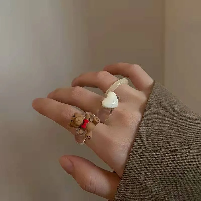 New 3pc/set Simple Cartoon Love Bear Rings for Women Girls Creative Design Resin Couple Wedding Ring Fashion Party Jewelry Gifts
New 3pc/set Simple Cartoon Love Bear Rings for Women Girls Creative Design Resin Couple Wedding Ring Fashion Party Jewelry Gifts