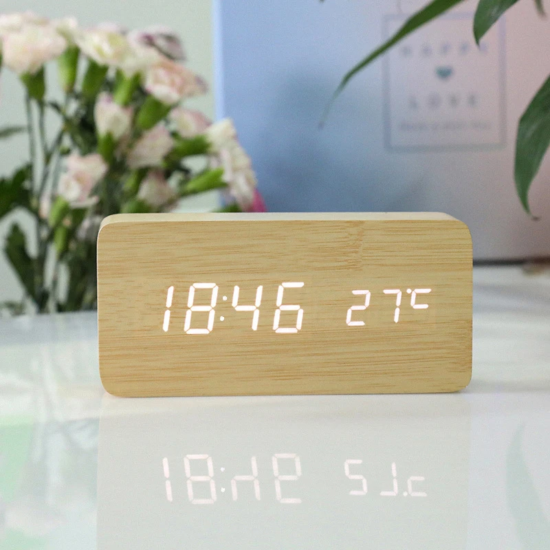 Led Clock Wooden Alarm Clock Luminous Temperature Humidity Gauge Dual Display Desktop Table Alarm Clock USB Wood Clocks
Led Clock Wooden Alarm Clock Luminous Temperature Humidity Gauge Dual Display Desktop Table Alarm Clock USB Wood Clocks