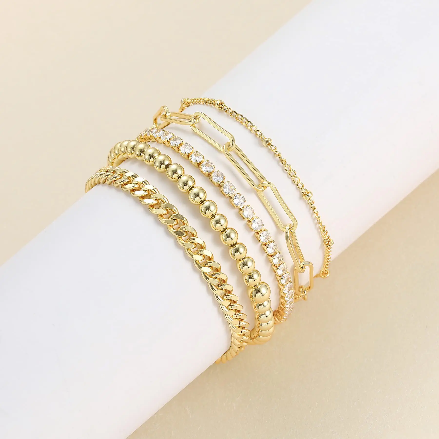 

S925 Sterling Silver Women's Gold Layered Bracelet Cuban Chain Bracelet Butterfly Claw Chain Summer Beach Anklet