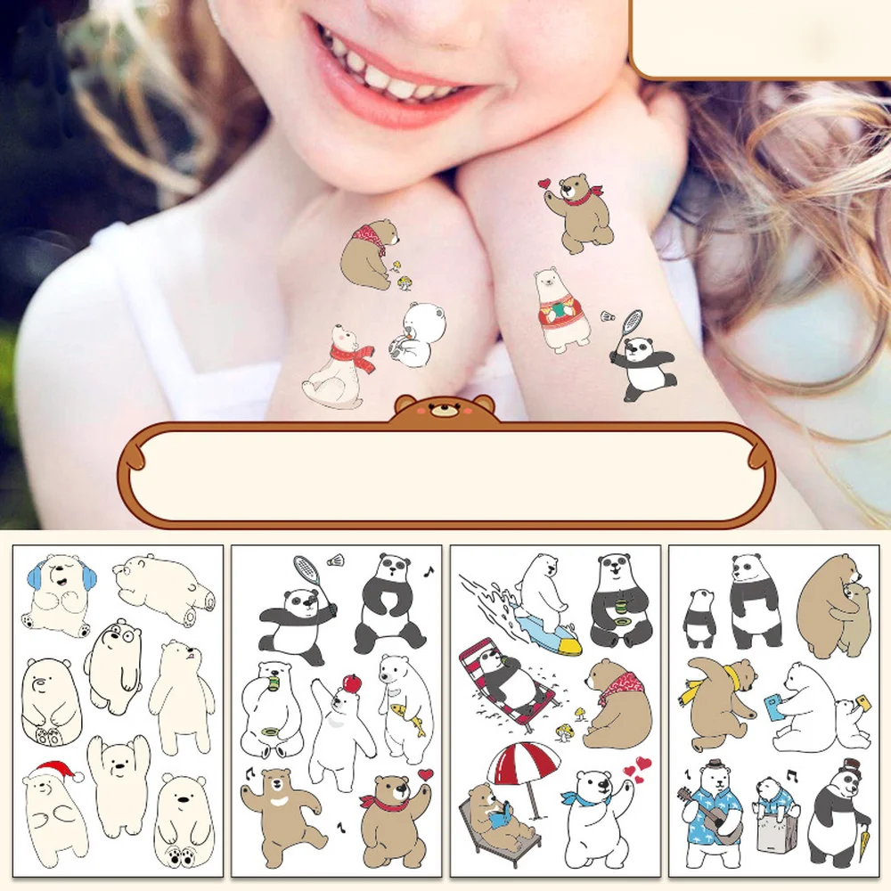 Cartoon Animals Tattoo Stickers Waterproof Soft Cute Bear Panda Rainbow Sticker 
Cartoon Animals Tattoo Stickers Waterproof Soft Cute Bear Panda Rainbow Sticker