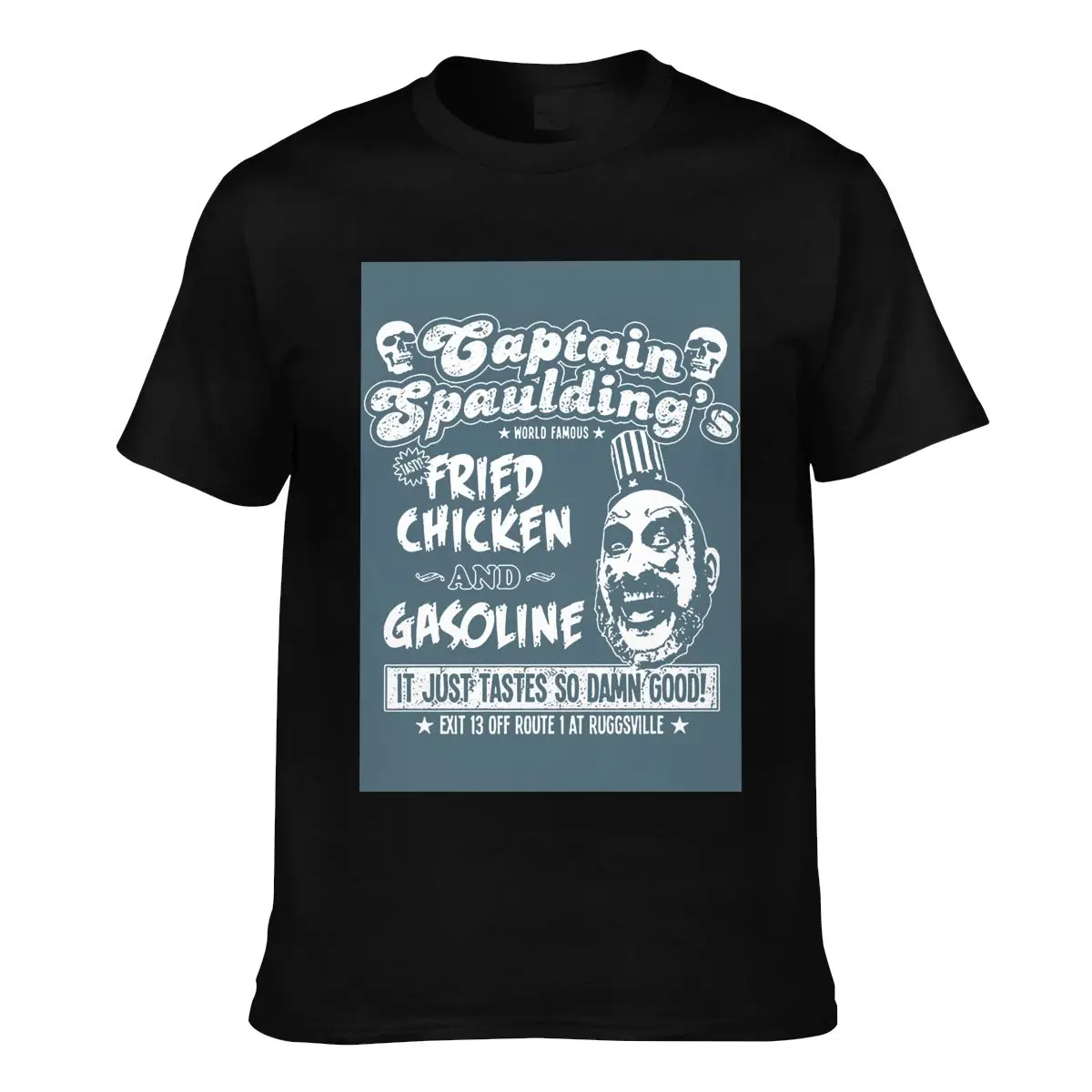 Мужская и женская футболка Captain Spaulding's с рисунком жареной курицы и бензина 2022, белая футболка на заказ, мужская одежда
Мужская и женская футболка Captain Spaulding's с рисунком жареной курицы и бензина 2022, белая футболка на заказ, мужская одежда