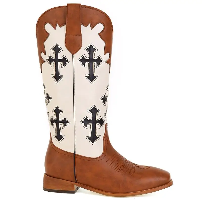Big Size 48 Mixed Color Embroidered Western Cowboy Boots Knee Length Autumn/Winter 2023 New Fashion Low Heel Brown Women's Shoes
Big Size 48 Mixed Color Embroidered Western Cowboy Boots Knee Length Autumn/Winter 2023 New Fashion Low Heel Brown Women's Shoes