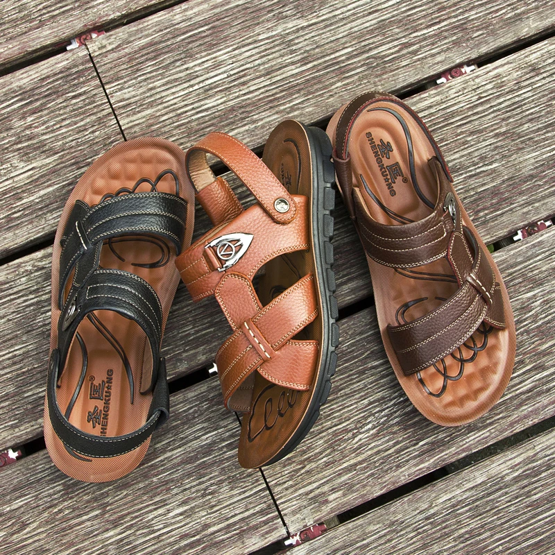NEW 2022 Men's Summer Sandals Genuine Leather Comfortable Slip-on Casual Sandals Fashion Men Slippers zapatillas hombre Big size 
NEW 2022 Men's Summer Sandals Genuine Leather Comfortable Slip-on Casual Sandals Fashion Men Slippers zapatillas hombre Big size