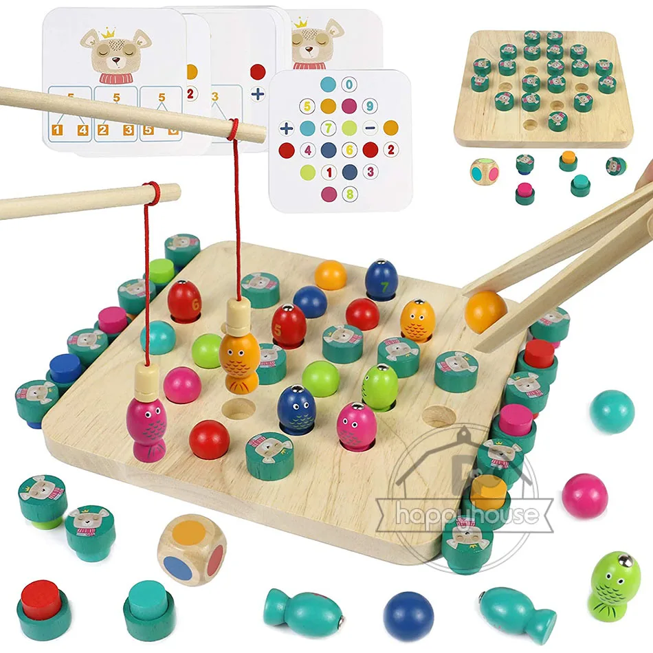 Montessori Educational Wooden Toys For Kids Magnetic Math Fishing Board Game Memory Chess 4 in 1 Educational Games Toys
Montessori Educational Wooden Toys For Kids Magnetic Math Fishing Board Game Memory Chess 4 in 1 Educational Games Toys