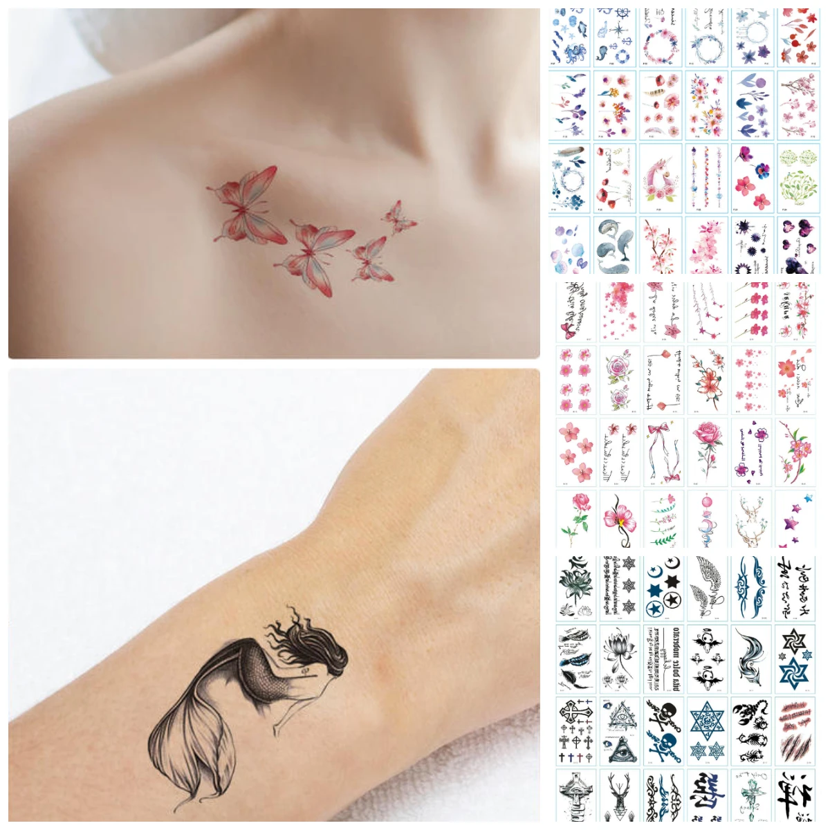 30Pcs/Set Various Colorful Fake Tattoo Stickers Spring Summer Temporary Tattoo Sticker Women Arm Body Waterproof Tattoos Sticker 
30Pcs/Set Various Colorful Fake Tattoo Stickers Spring Summer Temporary Tattoo Sticker Women Arm Body Waterproof Tattoos Sticker