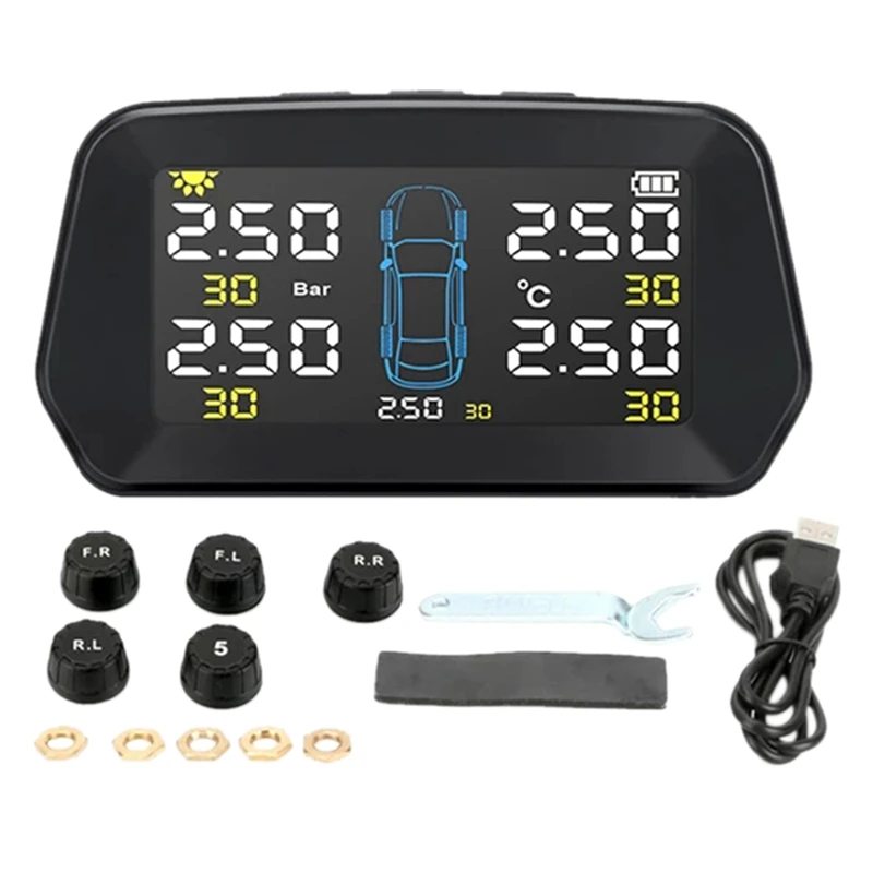 Car TPMS Tire Pressure Monitor Solar External Sensor Tire Pressure Alarm Monitoring System Control Spare Tire
Car TPMS Tire Pressure Monitor Solar External Sensor Tire Pressure Alarm Monitoring System Control Spare Tire
