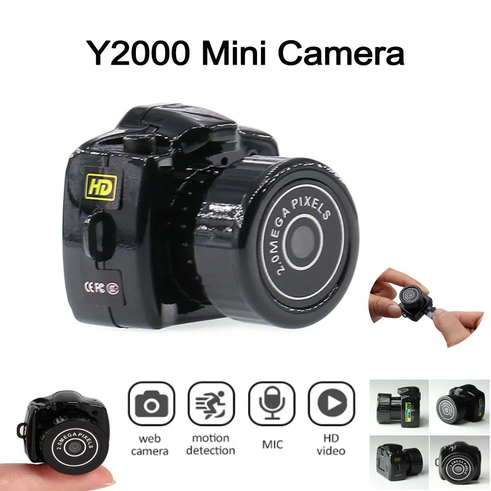 

Tiny Mini Camera HD Video Audio Recorder Webcam Y2000 Camcorder Small DV DVR Security Secret Nanny Car Sport Micro Cam with Mic