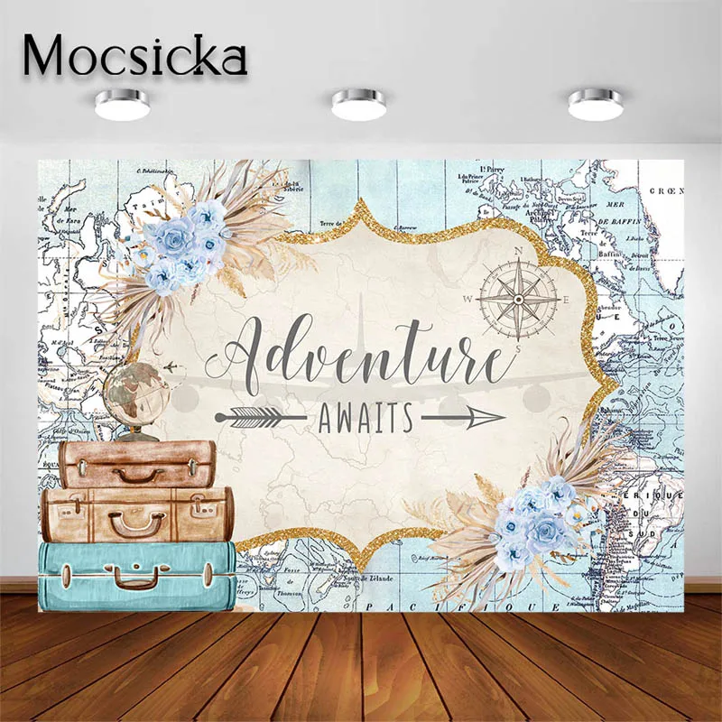 Mocsicka Baby Shower Backdrop Adventure Awaits Blue Flowers Background Kids Portrait Photo Studio Props Party Decorations Banner
Mocsicka Baby Shower Backdrop Adventure Awaits Blue Flowers Background Kids Portrait Photo Studio Props Party Decorations Banner