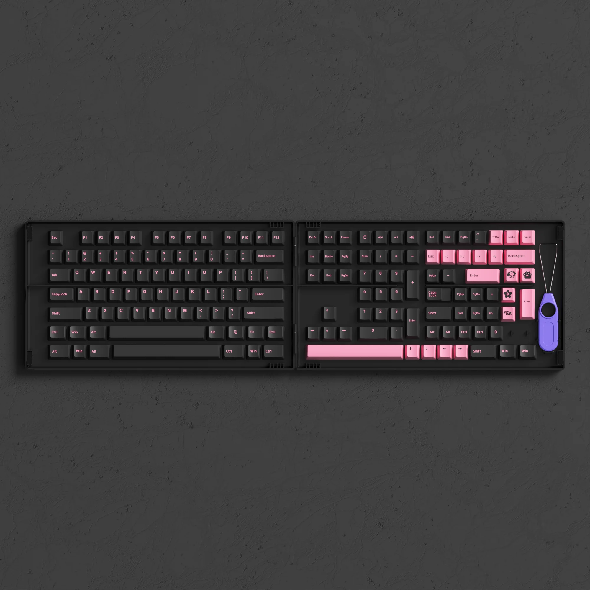 Black & Pink Keycaps ASA/Cherry Profile Keycaps Set Double-shot PBT 108/229 Full Keycaps Set, with 49 Extra Novelty 
Black & Pink Keycaps ASA/Cherry Profile Keycaps Set Double-shot PBT 108/229 Full Keycaps Set, with 49 Extra Novelty