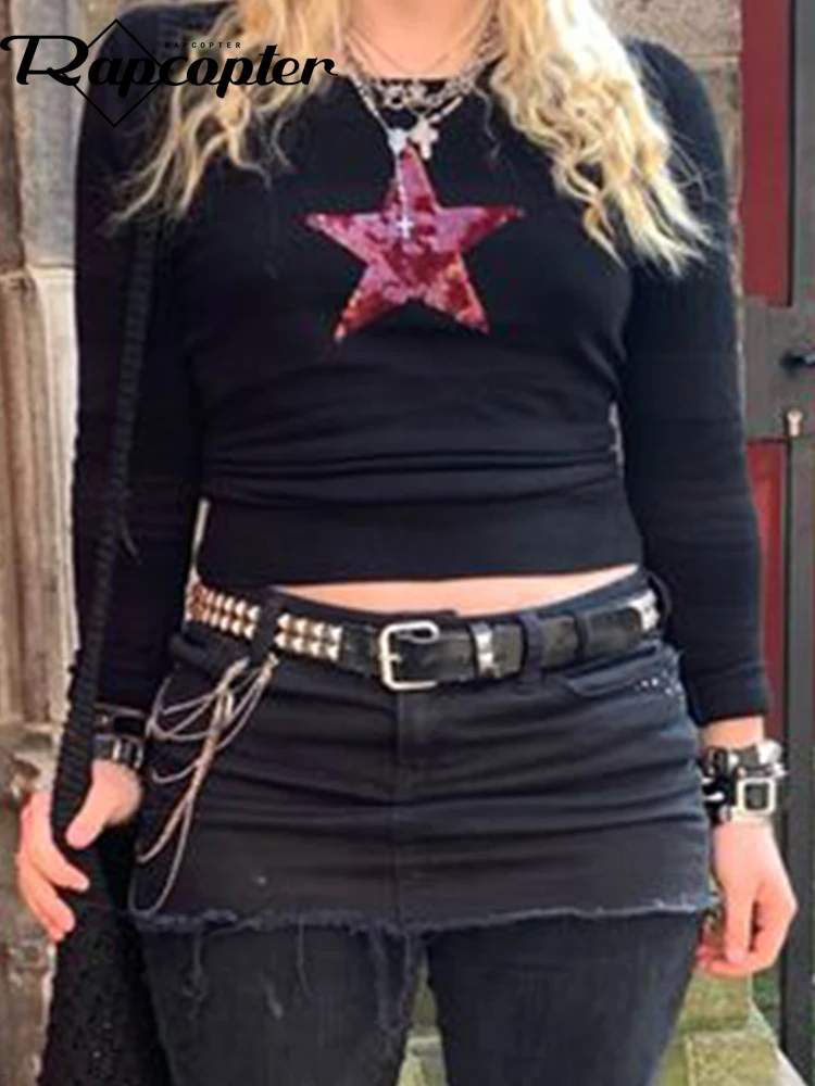 Rapcopter y2k Star Sequins Grunge Crop Top O Neck Full Sleeve Retro T Shirts Basic Harajuku Women Tee Autumn Aesthetic Cloth New
Rapcopter y2k Star Sequins Grunge Crop Top O Neck Full Sleeve Retro T Shirts Basic Harajuku Women Tee Autumn Aesthetic Cloth New