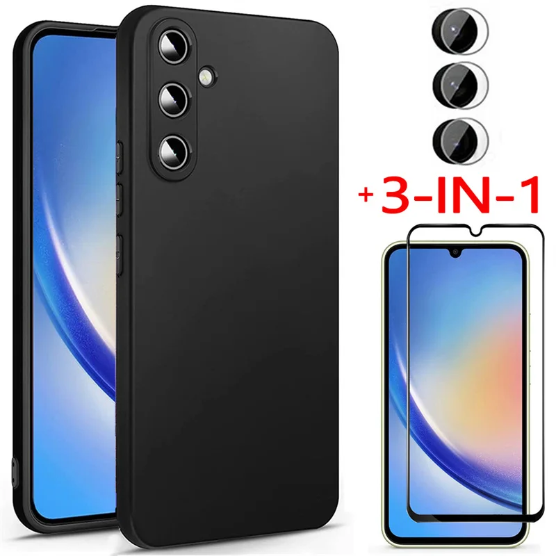 Samsung A34 Case, Black Case + Tempered Glass for A34 5G Soft TPU Phone Cases Samsung A34 5G Cover Samsung A 34 Galaxy A34 Case
Samsung A34 Case, Black Case + Tempered Glass for A34 5G Soft TPU Phone Cases Samsung A34 5G Cover Samsung A 34 Galaxy A34 Case