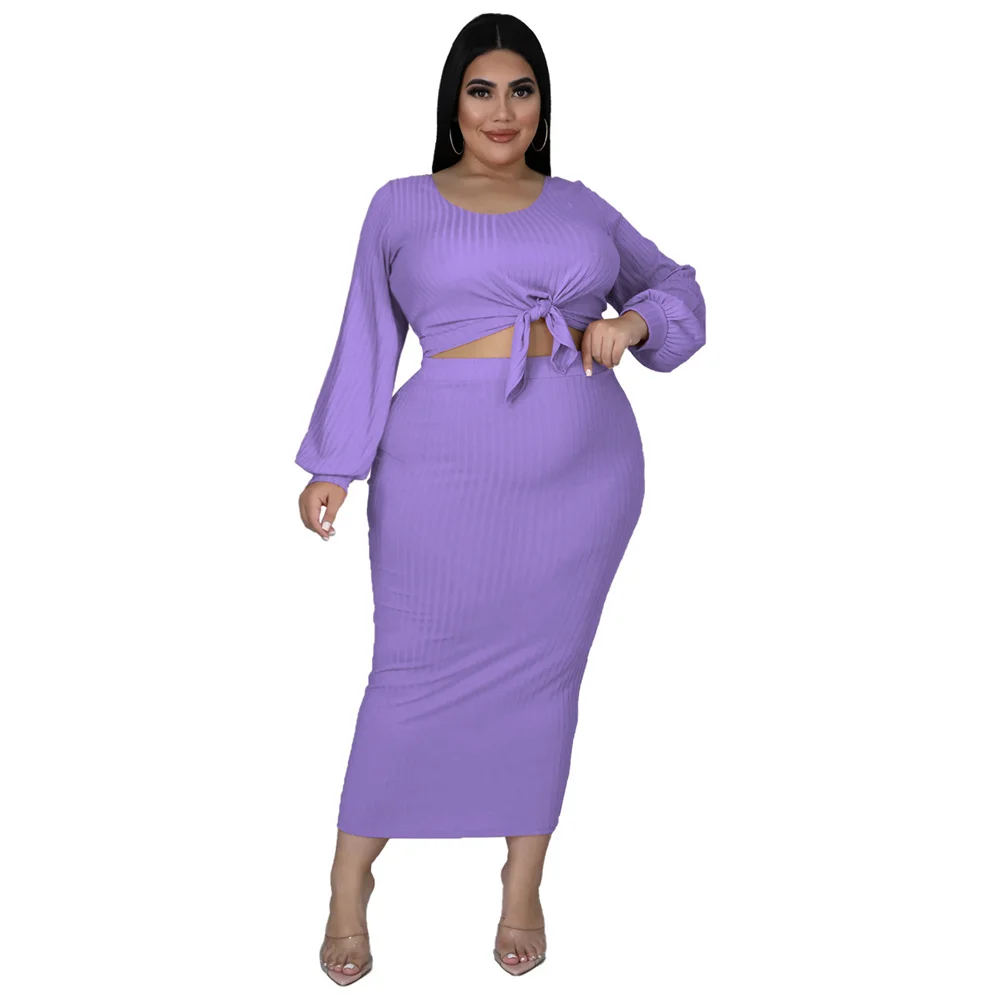 New Plus Size Women Clothing Knitted Ribbing 2 Piece Lace Up Short Bodycon Skirts Sets Matching Suit Wholesale Dropshipping
New Plus Size Women Clothing Knitted Ribbing 2 Piece Lace Up Short Bodycon Skirts Sets Matching Suit Wholesale Dropshipping