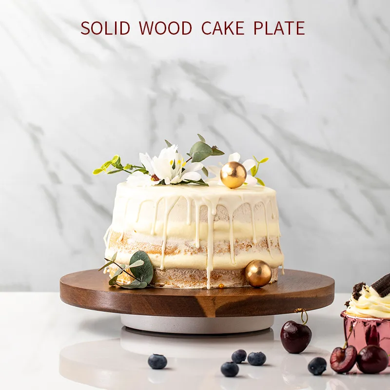 Cake Decoration Turntable Rotatable Cake Tray Solid Wood Snack Tray To Make Birthday Cake Table Baking Tools Walnut And Beech
Cake Decoration Turntable Rotatable Cake Tray Solid Wood Snack Tray To Make Birthday Cake Table Baking Tools Walnut And Beech