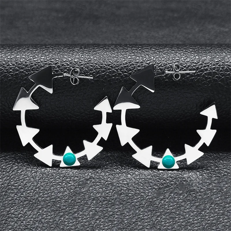 Ethnic Boho Geometric Half Circle Stud Earring Women Stainless Steel Silver Color Blue Stone Triangle Earrings Jewelry Gift E936
Ethnic Boho Geometric Half Circle Stud Earring Women Stainless Steel Silver Color Blue Stone Triangle Earrings Jewelry Gift E936