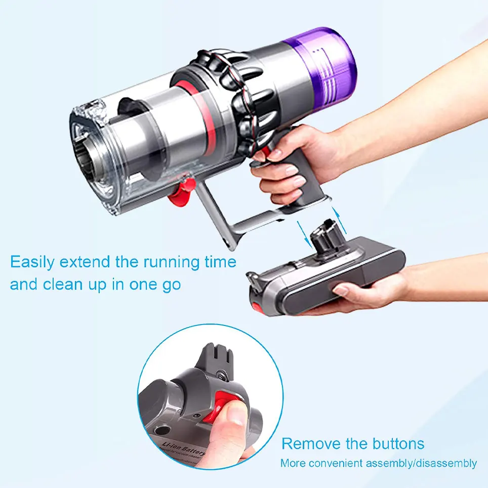 2022 25.2V Li-ion battery is only suitable for Dyson V11 Torque Drive, V11 Animal, V11 Complete Extra, V11 Absolute Pro
2022 25.2V Li-ion battery is only suitable for Dyson V11 Torque Drive, V11 Animal, V11 Complete Extra, V11 Absolute Pro