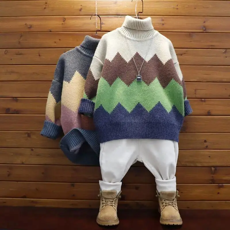 Children's Turtleneck Sweater Teenage Boy Round Neck Pullover Autumn Winter Clothes Warm Knitted Children's Clothing 3 5 8 12Y
Children's Turtleneck Sweater Teenage Boy Round Neck Pullover Autumn Winter Clothes Warm Knitted Children's Clothing 3 5 8 12Y