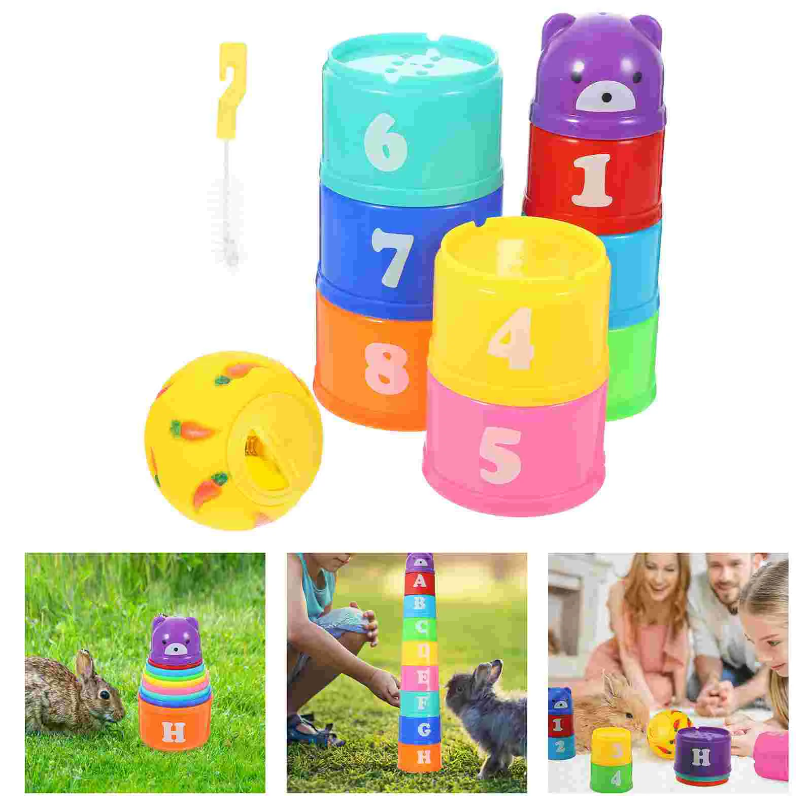 1 Set of Stacking Cups for Rabbits Treat Ball Boredom Bunny Toys Rabbits Rainbow Colors Cups
1 Set of Stacking Cups for Rabbits Treat Ball Boredom Bunny Toys Rabbits Rainbow Colors Cups