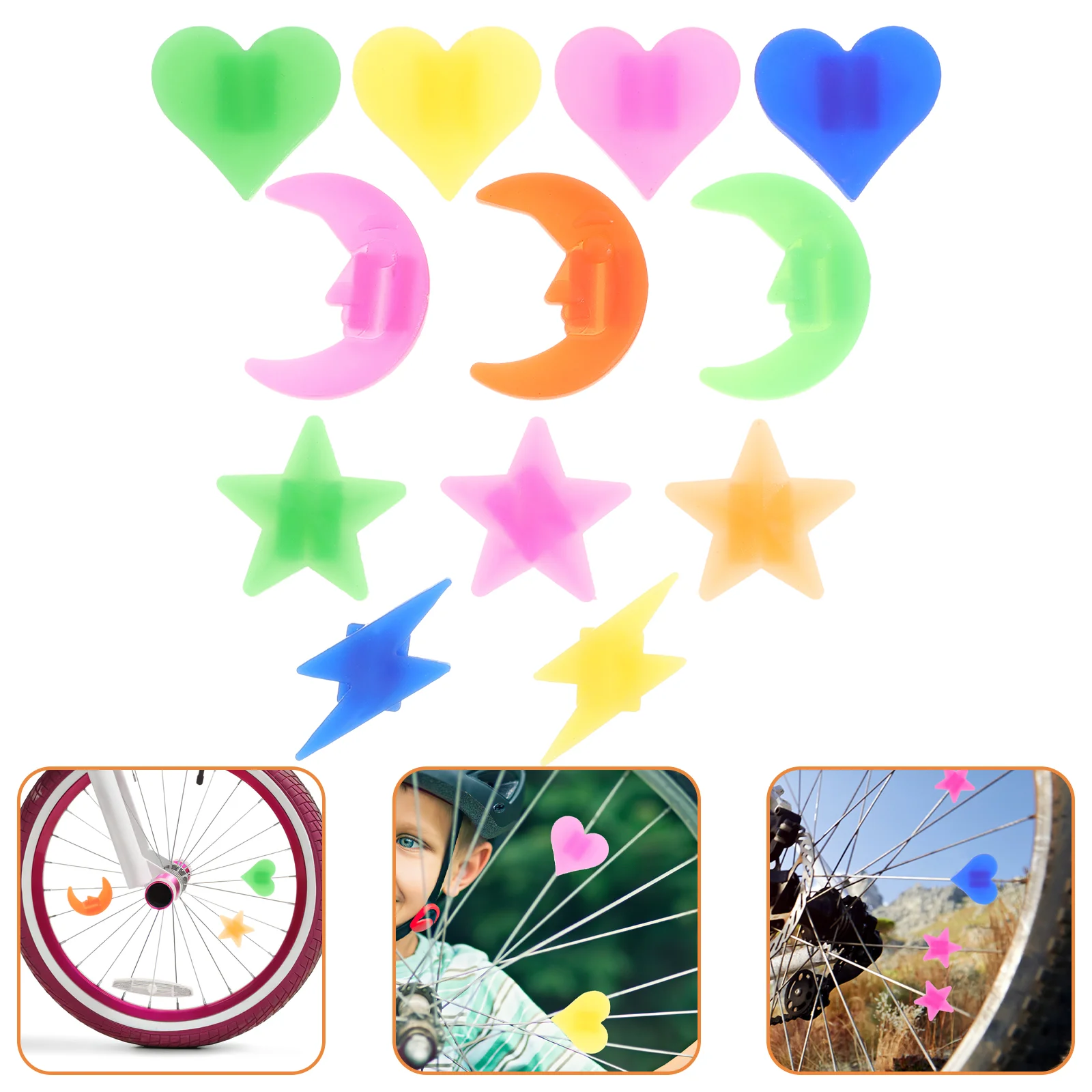 Children Spoke Decoration Colorful Bike Spoke Clips Beads Star Moon and 
Children Spoke Decoration Colorful Bike Spoke Clips Beads Star Moon and