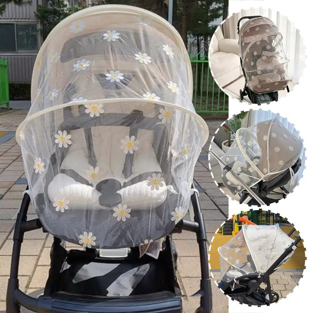 Baby Stroller Mosquito Net Full Cover Baby Mosquito Cover Daisy Embroidered Gauze Sunshade Breathable In Summer Korean INS
Baby Stroller Mosquito Net Full Cover Baby Mosquito Cover Daisy Embroidered Gauze Sunshade Breathable In Summer Korean INS