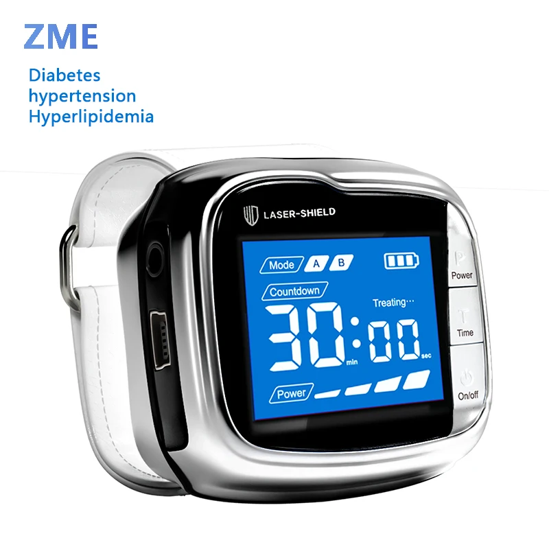 

Лазерные наручные часы ZME 11, терапевтические наручные часы LLLT для диабета, холестерина, гипертензии, лечения синусита, физиотерапия