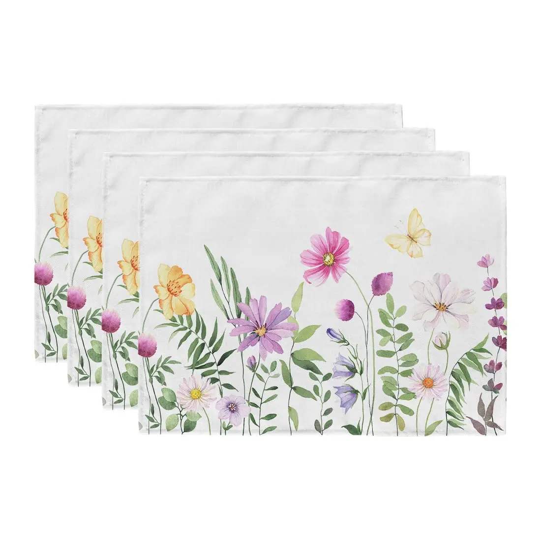 

Summer Decoration Floral Placemats 18x12 Inches Seasonal Holiday Spring Flower Decor Farmhouse Indoor Vintage Theme Dinner Party