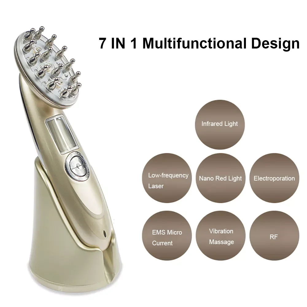 Electric Laser Hair Growth Comb Anti Hair Loss Treatment Infrared RF Nano Red Light EMS Vibration Hair Scalp Massager Hair Brush
Electric Laser Hair Growth Comb Anti Hair Loss Treatment Infrared RF Nano Red Light EMS Vibration Hair Scalp Massager Hair Brush