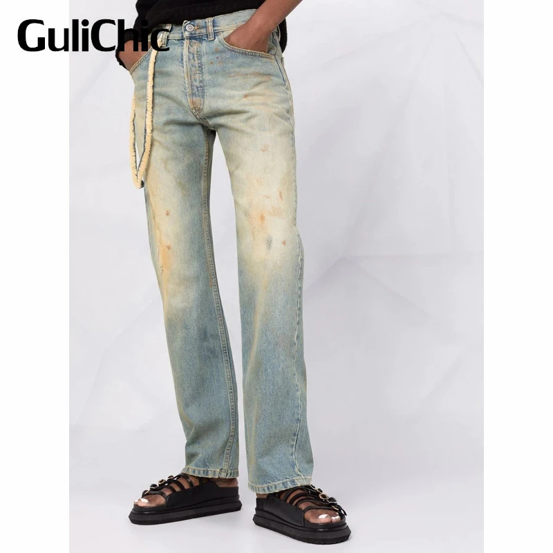 6.13 GuliChic Women Vintage Washed Distressed Denim Detachable Chain Pocket Decoration High Waist Straight Jeans
6.13 GuliChic Women Vintage Washed Distressed Denim Detachable Chain Pocket Decoration High Waist Straight Jeans