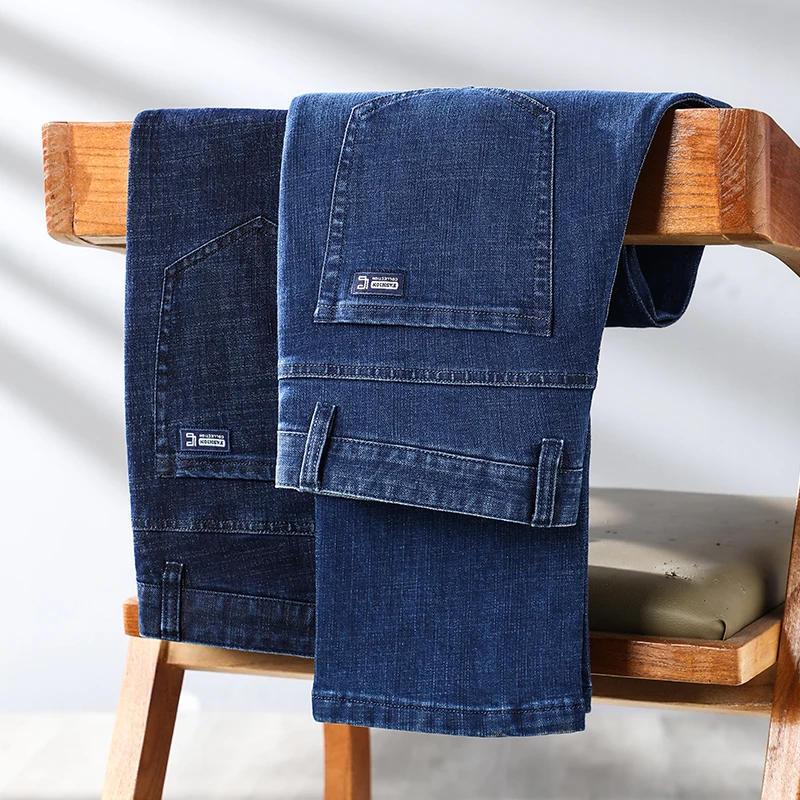 Casual Straight Jeans Men Comfortable Cotton Stretch Mid Waist Classic Fashion Male Brand Clothing Denim Trousers 
Casual Straight Jeans Men Comfortable Cotton Stretch Mid Waist Classic Fashion Male Brand Clothing Denim Trousers