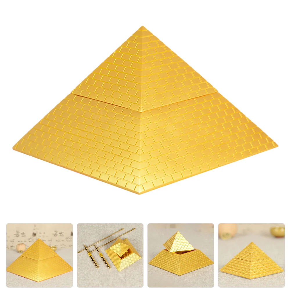 

Decorative Resin Vintage Old Style Pyramid Statue Openable Pyramid Figurine OpenablePyramid Ornament