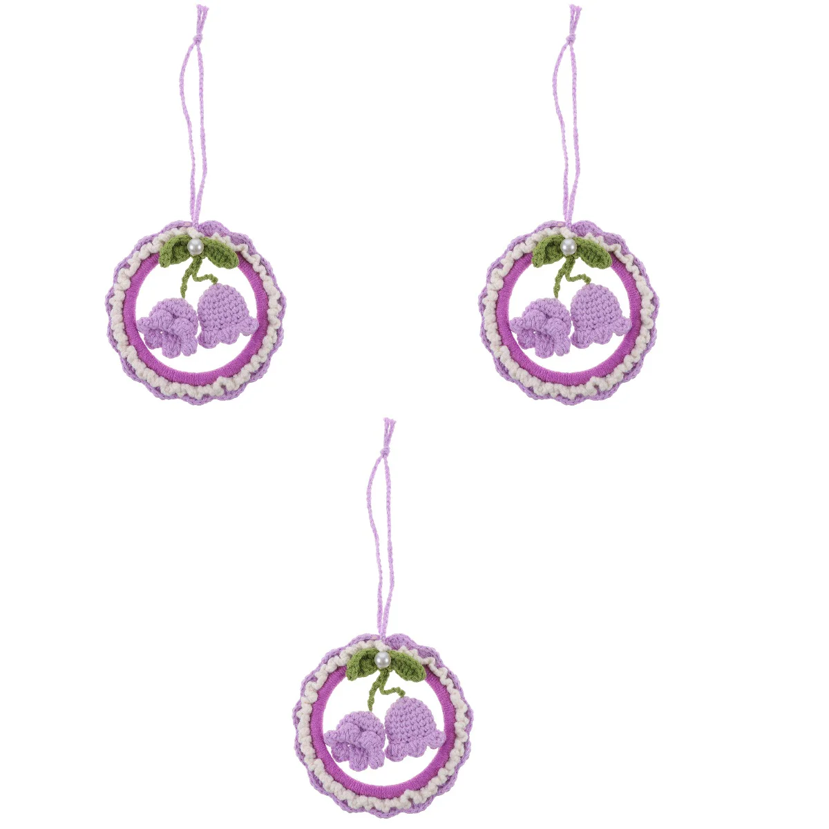 3 Count Plants Decor Lily The Valley Pendant Car Mirror Decoration Ornament 26X11CM Purple Yarn Hanging Rear View 
3 Count Plants Decor Lily The Valley Pendant Car Mirror Decoration Ornament 26X11CM Purple Yarn Hanging Rear View