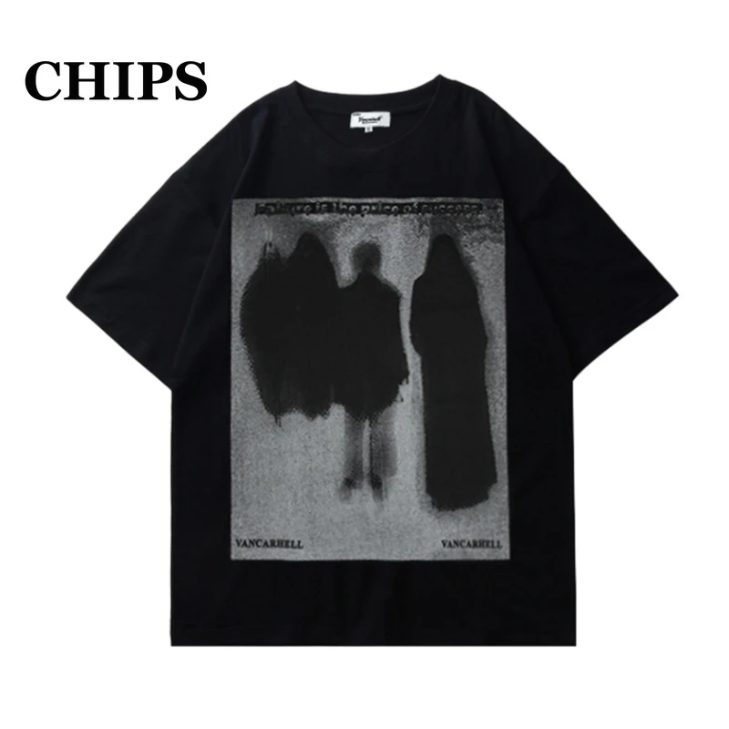 CHIPS Summer Vintage Dark Graffiti Ghost Shadow Printed T Shirt Men Women Streetwear Hip Hop Oversize T-shirts Cotton Top Tees
CHIPS Summer Vintage Dark Graffiti Ghost Shadow Printed T Shirt Men Women Streetwear Hip Hop Oversize T-shirts Cotton Top Tees