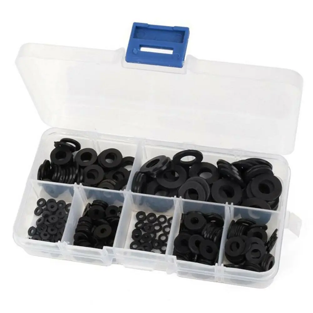 350pcs 7 Sizes Black Nylon Flat Washer Gasket Assortment Kit Screw Bolt Gasket Home Improvement Hardware Furniture parts
350pcs 7 Sizes Black Nylon Flat Washer Gasket Assortment Kit Screw Bolt Gasket Home Improvement Hardware Furniture parts