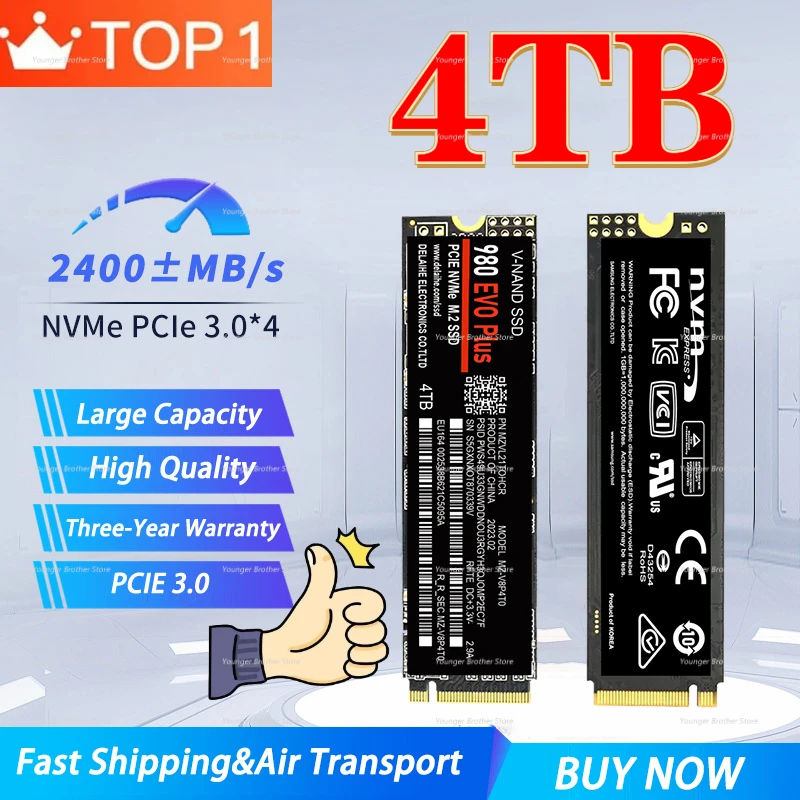 NEW 4TB/1TB/2TB M.2 SSD 2280 Solid State Drive Laptop Desktop Computer Universal M.2 SSD 2280 Solid State Drive 100% Original
NEW 4TB/1TB/2TB M.2 SSD 2280 Solid State Drive Laptop Desktop Computer Universal M.2 SSD 2280 Solid State Drive 100% Original