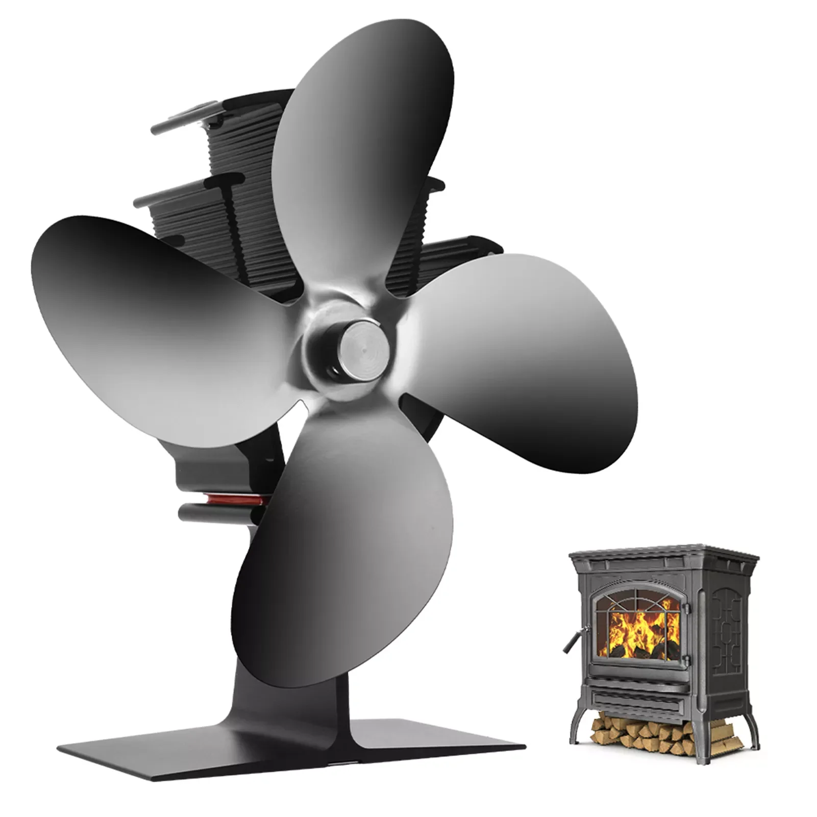 Heat Powered Stove Fan 122°F Start 4 Blades for Home Wood Log Burning Fireplace Circulating Warm Necessary Fireplace Accessories
Heat Powered Stove Fan 122°F Start 4 Blades for Home Wood Log Burning Fireplace Circulating Warm Necessary Fireplace Accessories