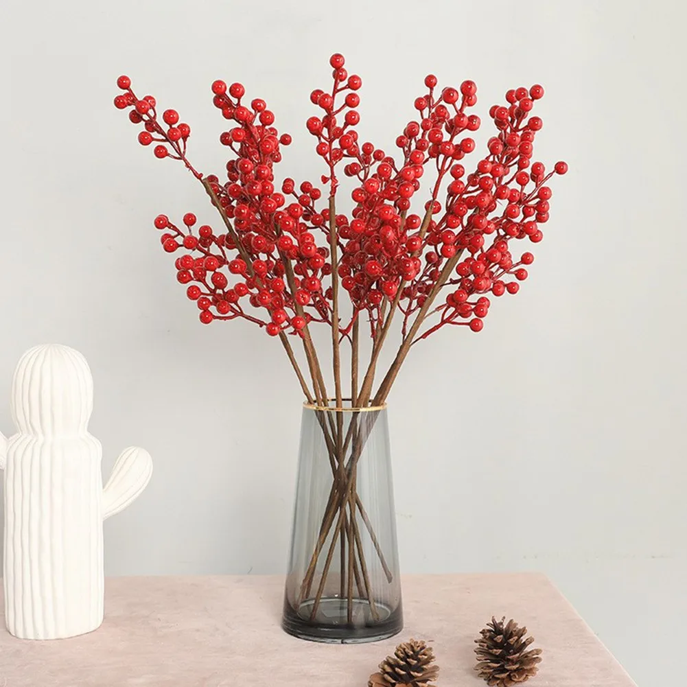 1PCS Red Plastic 50cm Each Bunch Have 3/4/5/6 BranchesBouquet Artificial Red Berry Stems Holly For Christmas Tree Decorations
1PCS Red Plastic 50cm Each Bunch Have 3/4/5/6 BranchesBouquet Artificial Red Berry Stems Holly For Christmas Tree Decorations
