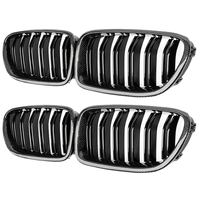 4 Pcs Car Carbon Fiber Glossy Double Slats Front Kidney Grille Grill For-BMW 5 Series F10 F11 M5 2010-2016
4 Pcs Car Carbon Fiber Glossy Double Slats Front Kidney Grille Grill For-BMW 5 Series F10 F11 M5 2010-2016