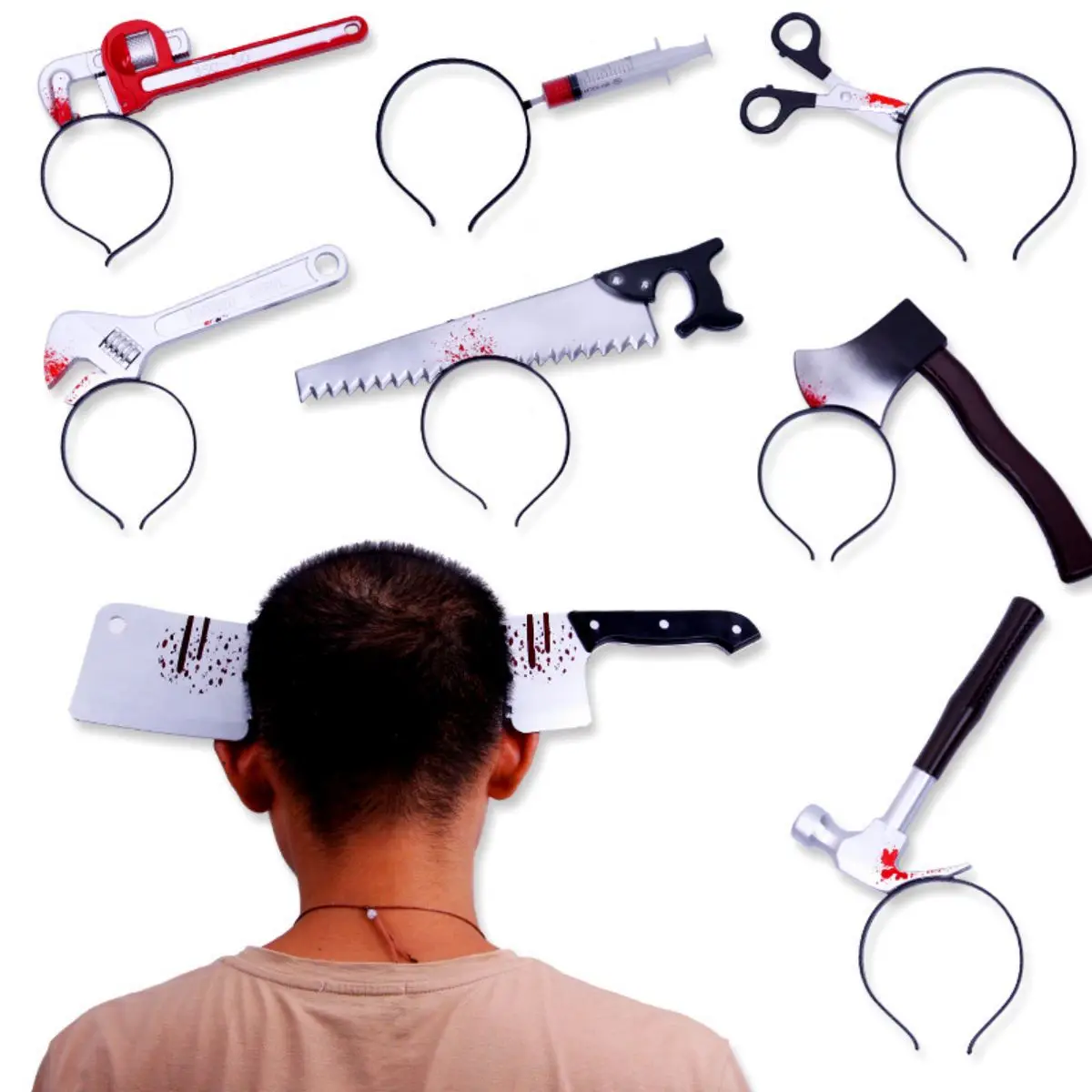 Halloween Hair Hoop Headband Decoration Supplies Ghost Festival Simulation Trickster Piercing Kitchen Knife Headband
Halloween Hair Hoop Headband Decoration Supplies Ghost Festival Simulation Trickster Piercing Kitchen Knife Headband