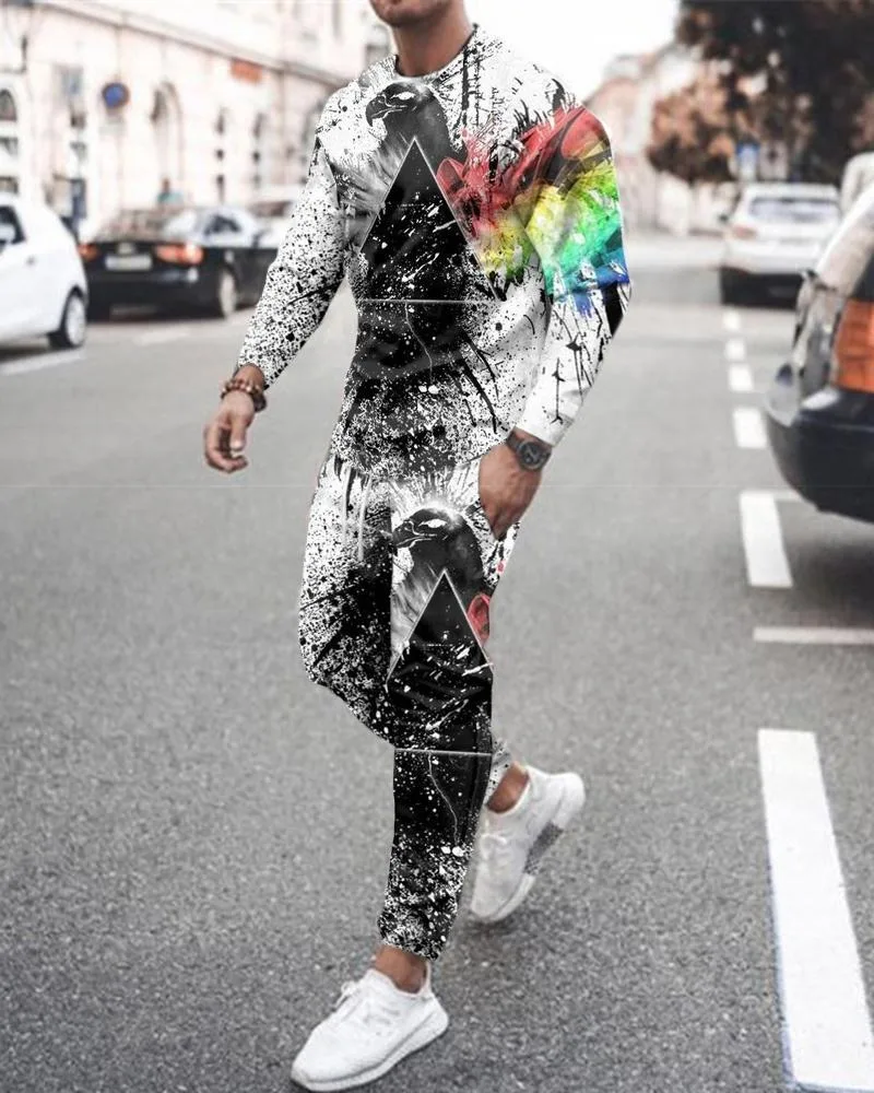 Spring Autumn Men's Sportswear Set Long Sleeve T-Shirt + Trousers Printing Tracksuits Two Piece Streetwear Jogging Man Clothes
Spring Autumn Men's Sportswear Set Long Sleeve T-Shirt + Trousers Printing Tracksuits Two Piece Streetwear Jogging Man Clothes