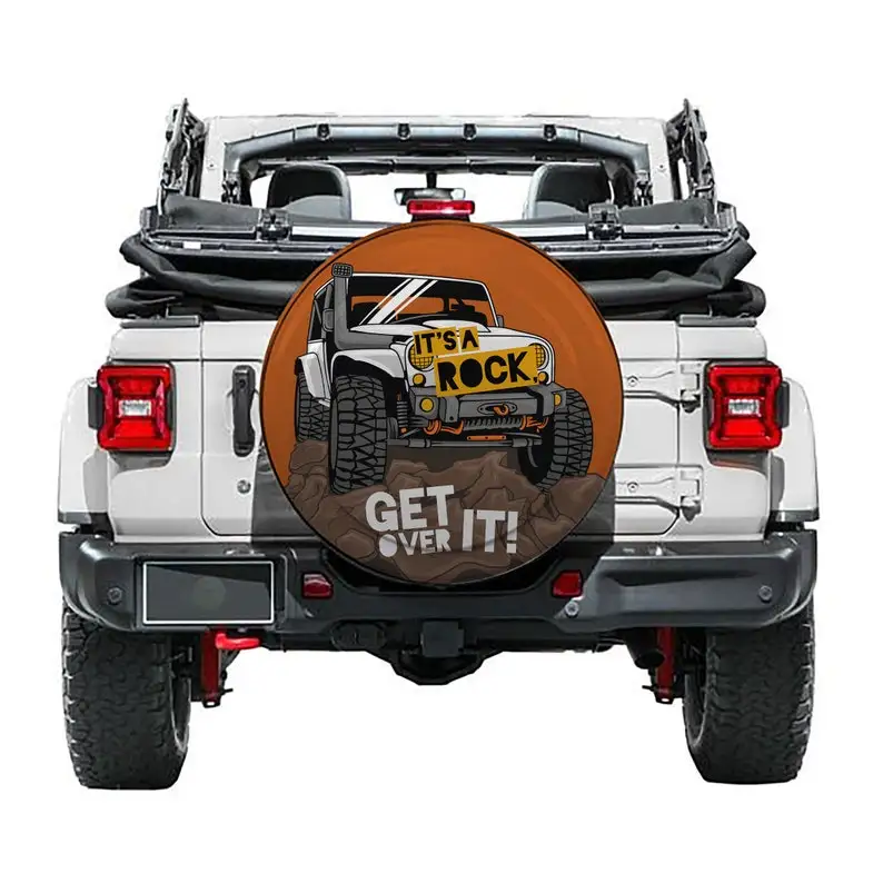 

It's a Rock Tire Cover - Custom Spare Tire Cover for Jeep Wrangler 2018 to 2021, Jeep Liberty, Bronco, RV - with Backup Camera H