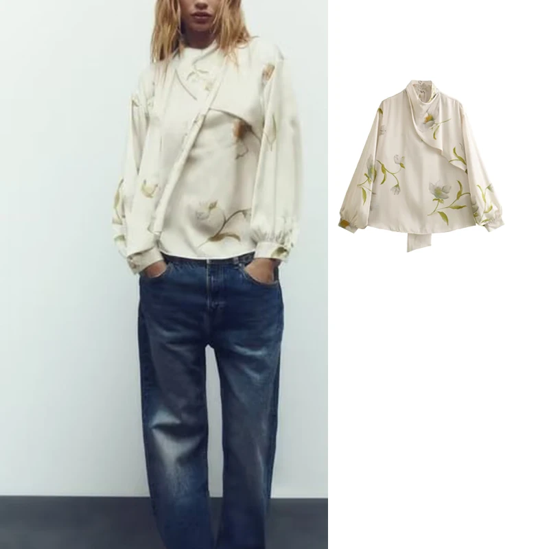TRAF 2023 Women's Blouse Boho Print Satin Shirts for Women Semi Sheer Button Up Blouses Woman Long Sleeve Shirts Blouses Women
TRAF 2023 Women's Blouse Boho Print Satin Shirts for Women Semi Sheer Button Up Blouses Woman Long Sleeve Shirts Blouses Women
