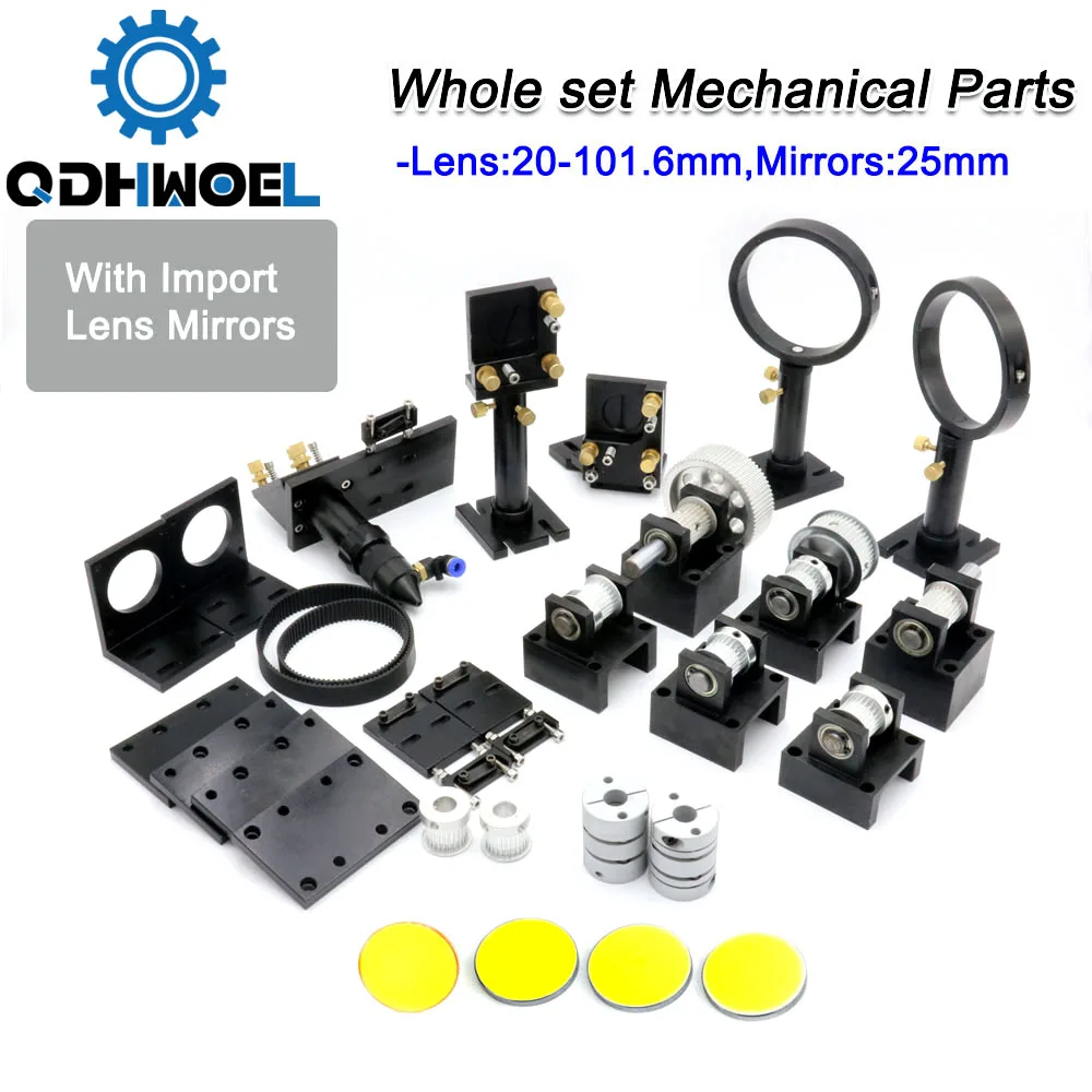 

QDHWOEL Co2 Laser Cutting Parts for DIY CO2 Laser Machine With ZnSe Focus Lens 20-101.6mm & Mirror 25MM