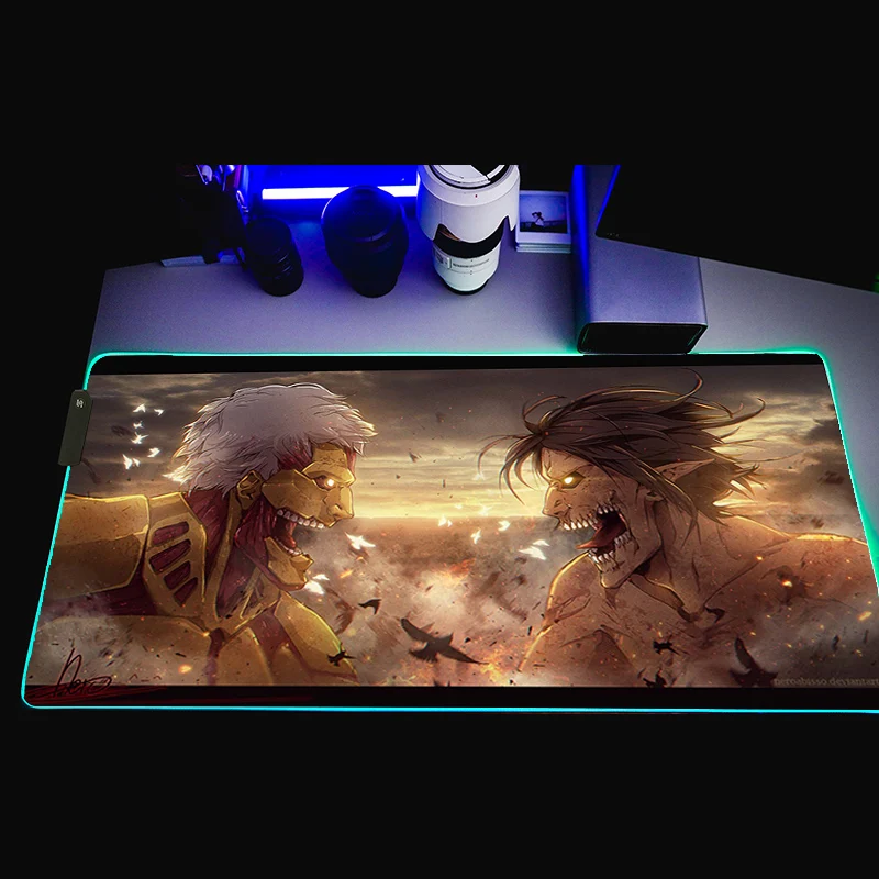 Shingeki No Kyojin LED Light Gaming Mouse Pad RGB Large Keyboard Cover Non-Slip Rubber Base Computer Carpet Desk Mat PC MousePad
Shingeki No Kyojin LED Light Gaming Mouse Pad RGB Large Keyboard Cover Non-Slip Rubber Base Computer Carpet Desk Mat PC MousePad