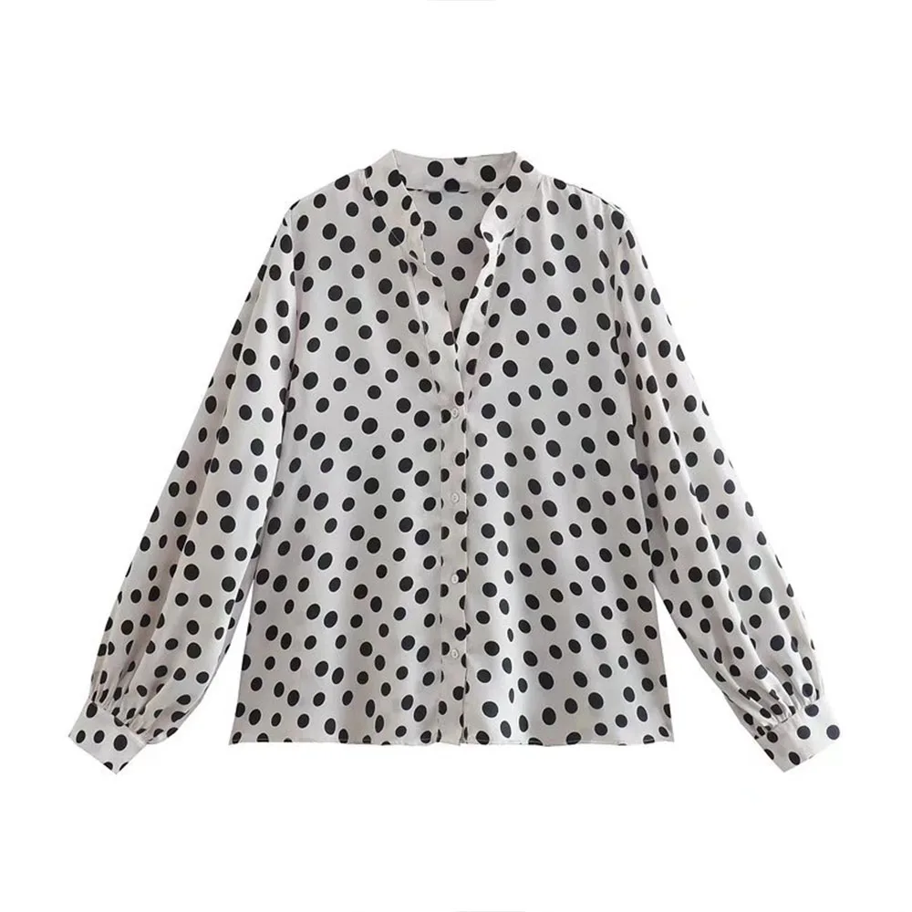 Блузка URMASZA2022 Женская в горошек, однобортная Модная рубашка в стиле ретро, с лацканами, весна-лето 2022
Блузка URMASZA2022 Женская в горошек, однобортная Модная рубашка в стиле ретро, с лацканами, весна-лето 2022