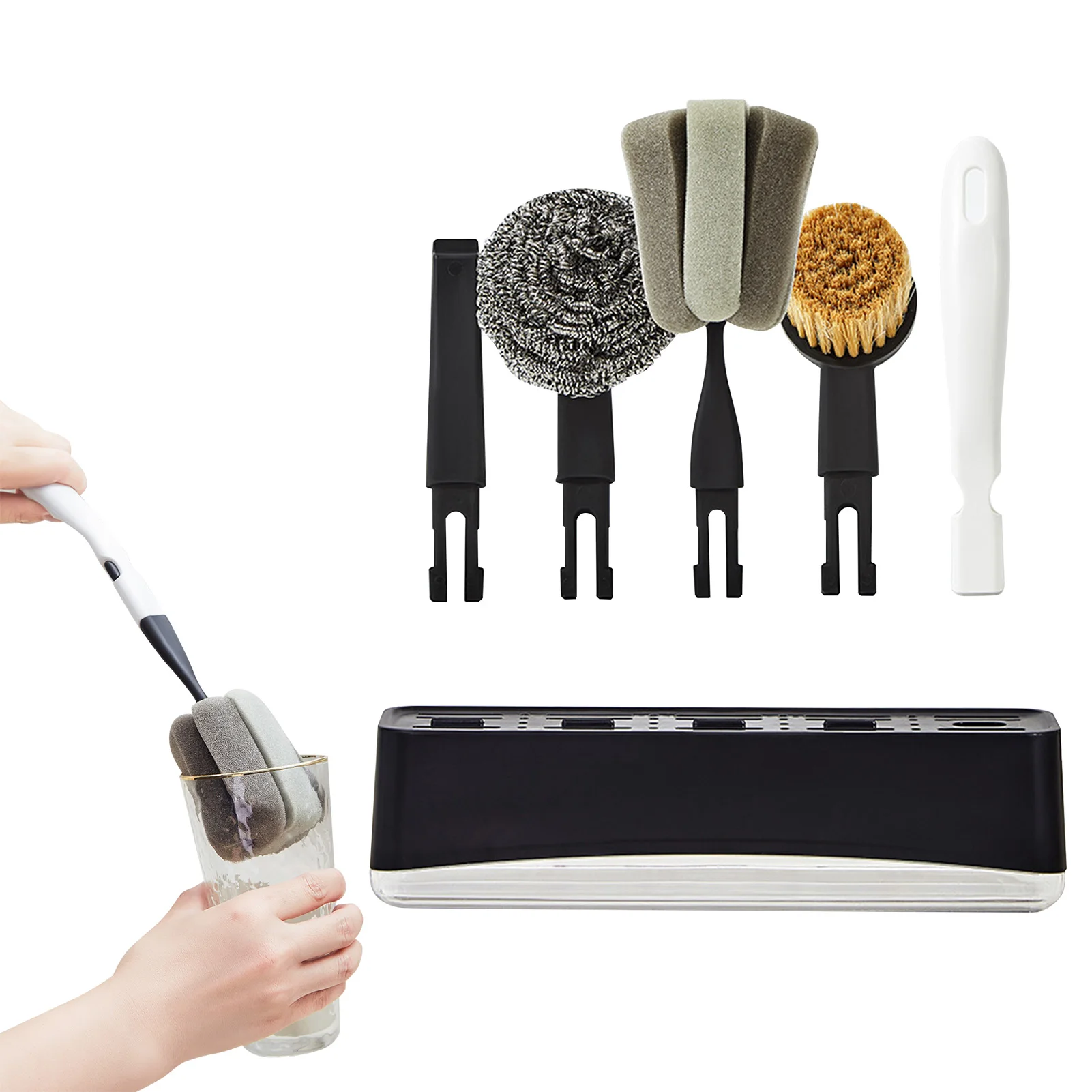 Cleaning Brush Set | Cleaning Brushes with Scrub Sponge Brush Handle Stand | Replaceable Brushes Kitchen Supplies for Bathtub To
Cleaning Brush Set | Cleaning Brushes with Scrub Sponge Brush Handle Stand | Replaceable Brushes Kitchen Supplies for Bathtub To