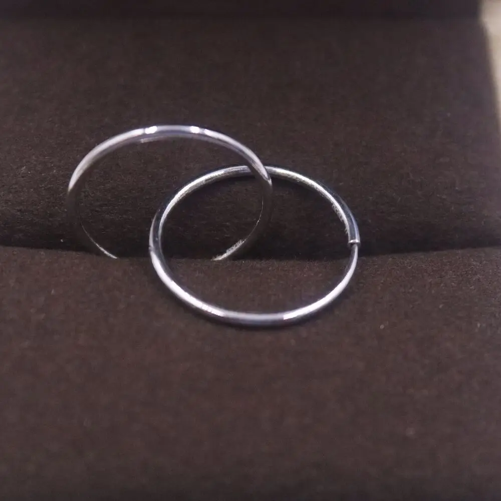 Женские серьги-кольца из чистой платины 950 PT950, 13 мм 
Женские серьги-кольца из чистой платины 950 PT950, 13 мм