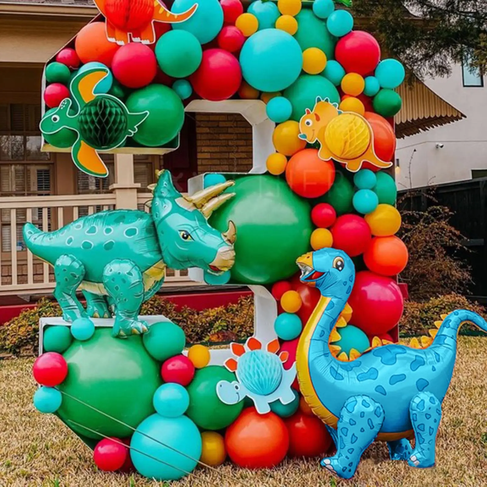 75pcs Dinosaur Theme Balloon Garland Arch Kit Aluminum Foil Dinosaur Balloons Multi Color Latex Balloons for Kids Birthday
75pcs Dinosaur Theme Balloon Garland Arch Kit Aluminum Foil Dinosaur Balloons Multi Color Latex Balloons for Kids Birthday