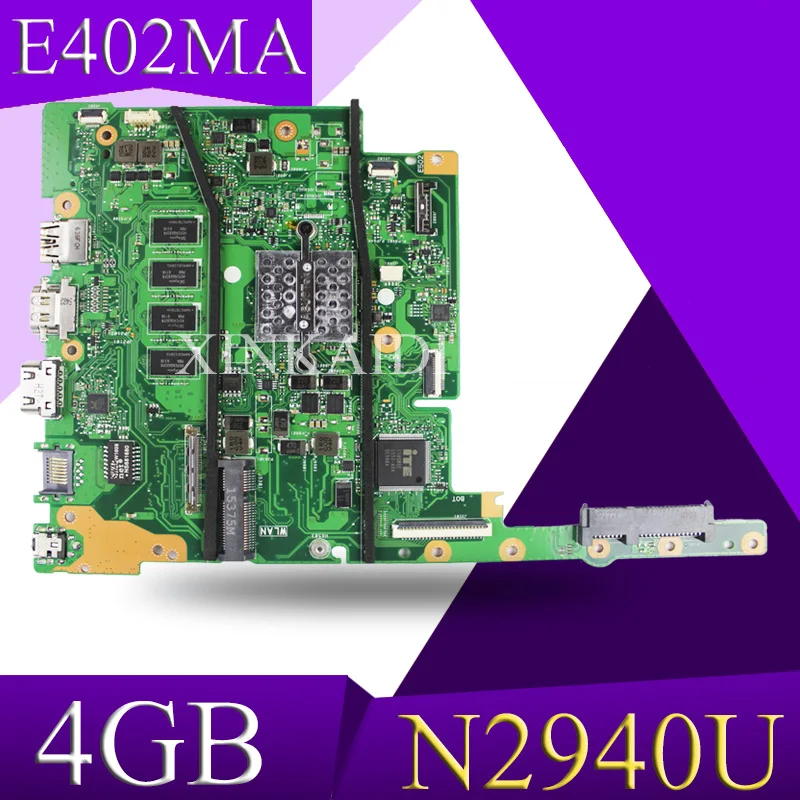 XinKaidi E402MA For ASUS E502MA Laptop motherboard N2940U 4G memory mainboard REV2.0 integrated cpu onboard work 100% Test
XinKaidi E402MA For ASUS E502MA Laptop motherboard N2940U 4G memory mainboard REV2.0 integrated cpu onboard work 100% Test