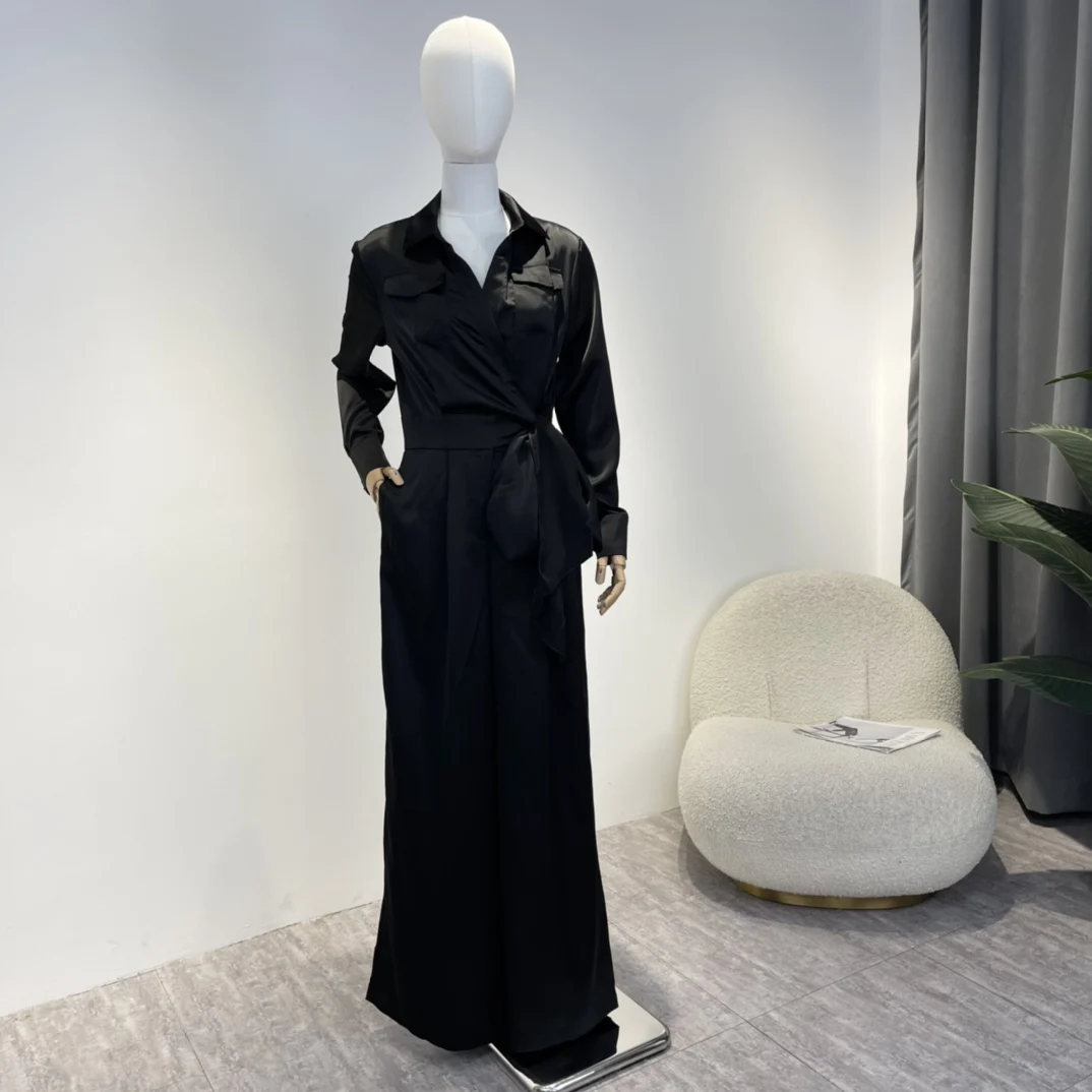 Autumn New Multiple Colors Available Ladies Clothes 2022 Casual Black Long Sleeve Self Bow Tie Waist Women Top Quality Jumpsuit
Autumn New Multiple Colors Available Ladies Clothes 2022 Casual Black Long Sleeve Self Bow Tie Waist Women Top Quality Jumpsuit